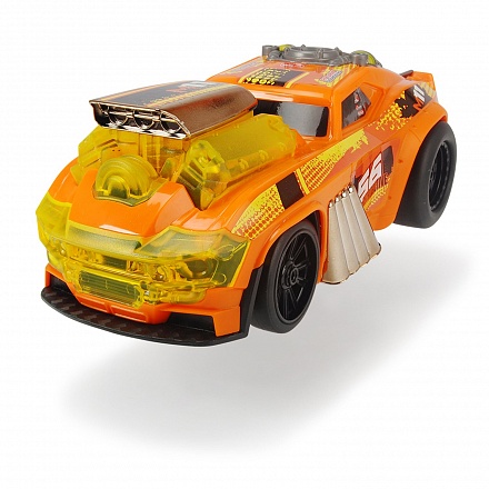 Машина Демон скорости, моторизованная, 4 звуковых и световых эффекта, 25 см., оранжевая 